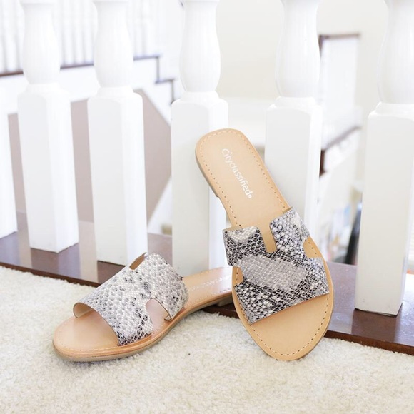 salvia beige python h slip in sandal slipper - Picture 6 of 8